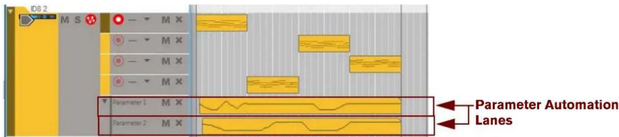 ID6 2 M S Parameter 1 M X Parameter 2 M X Parameter Automation Lanes