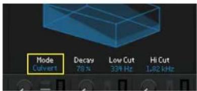Mode Culvert Decay 70 % Low Cut 324 Hz Hi Cut 1.82 kHz