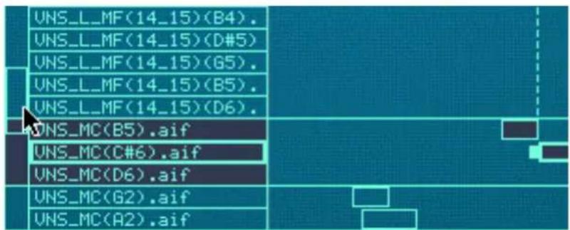 UNS_L_MF(14_15)(B4). UNS_L_MF(14_15)(D#5) UNS_L_MF(14_15)(G5). UNS_L_MF(14_15)(B5). UNS_L_MF(14_15)(D6). UNS_MC(B5).aif UNS_MC(C#6).aif UNS_MC(D6).aif UNS_MC(G2).aif UNS_MC(A2).aif