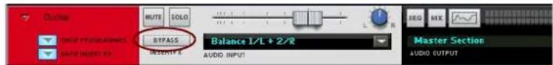 BTPASS BALANCE 1/L + 2/R AUDIO INPUT Master Section AUDIO OUTPUT