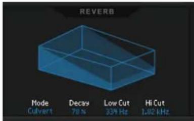 REVERB Mode Culvert Decay 78 % Low Cut 334 Hz Hi Cut 1.82 kHz