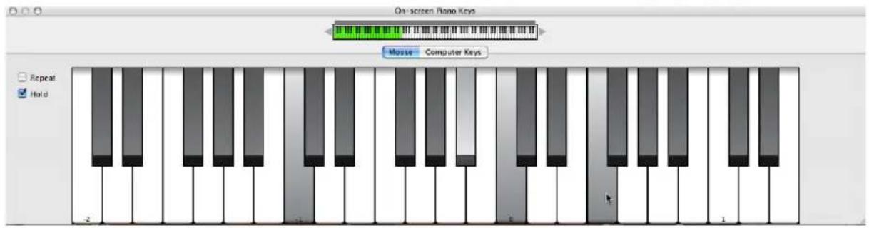 On-screen Piano Keys Mouse Computer Keys Repeat Hold