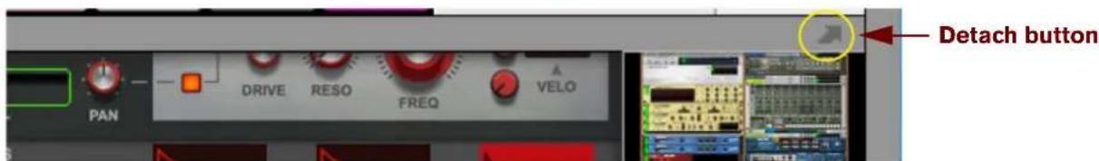 PAN DRIVE RESO FREQ VELO Detach button