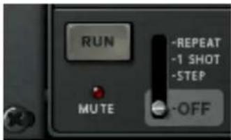 RUN -REPEAT -1 SHOT -STEP MUTE -OFF
