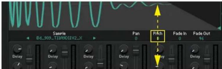 Sample Bd_909_T11A9D11V2_X Pan 0 Pitch Fade In 0 Fade Out 46 Delay Delay Delay Delay Delay Delay