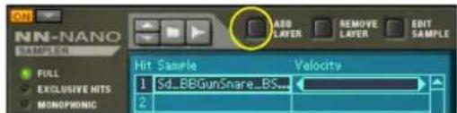 NN-NANO SAMPLES FULL EXCLUSIVE HITS MONOPHONIC Hit Sample 1 Sd_BBGunSnare_BS... 2 ADD LAYER REMOVE LAYER EDIT SAMPLE