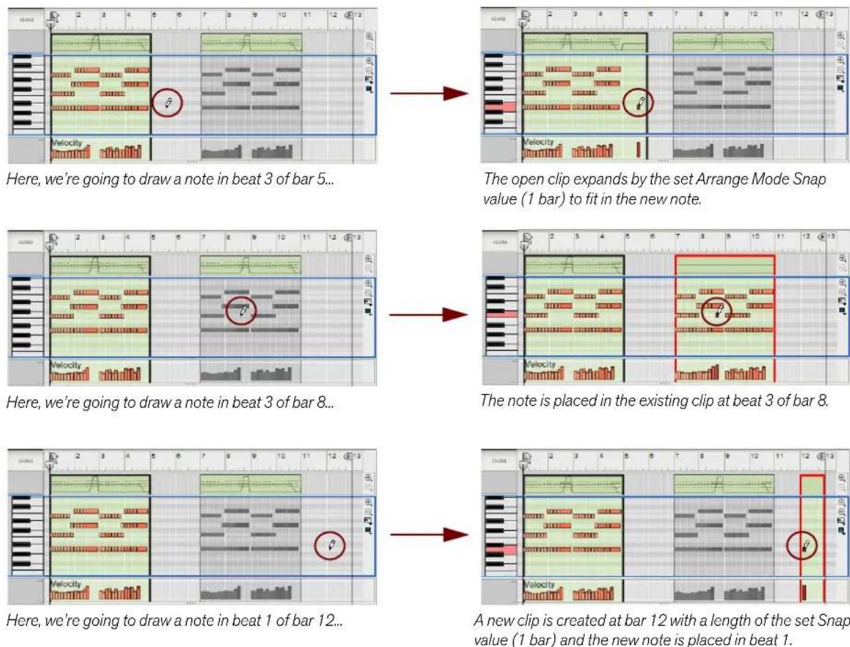 PROPELLERHEAD Reason Lite 11.2 - About drawing notes outside an open clip - 1