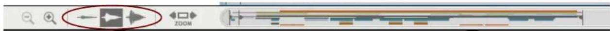 Software toolbar with zoom and audio editing icons, including a zoom button and playback controls