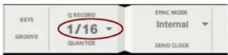 REYS GROOVE Q RECORD 1/16 QUANTIZE SYNC MODE Internal SEND CLOCK