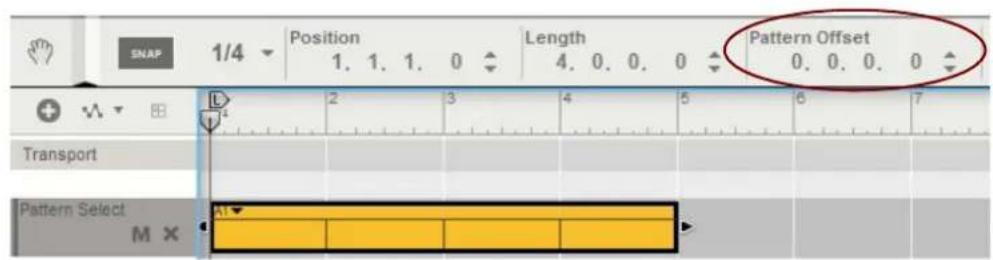 SNAP 1/4 Position Length Pattern Offset 1. 1. 1. 0 4. 0. 0. 0 0. 0. 0. 0 Transport Pattern Select M X A1
