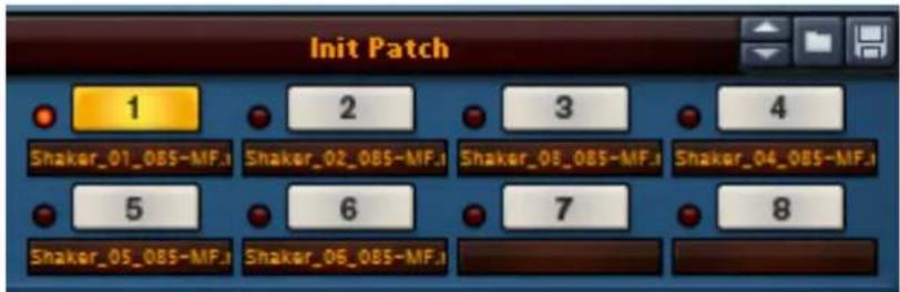 Init Patch 1 Shaker_01_085-MF.1 2 Shaker_02_085-MF.1 3 Shaker_03_085-MF.1 4 Shaker_04_085-MF.1 5 6 7 Shaker_05_085-MF.1 Shaker_06_085-MF.1