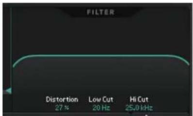 FILTER Distortion Low Cut Hi Cut 27 % 20 Hz 25.0 kHz
