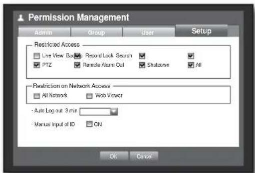 Hanwha SHR-6082 - Setting Permissions - 1