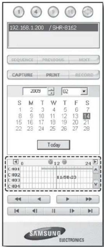 Hanwha SHR-6082 - SEARCHING THE RECORDED VIDEO IN THE TIMELINE - 4