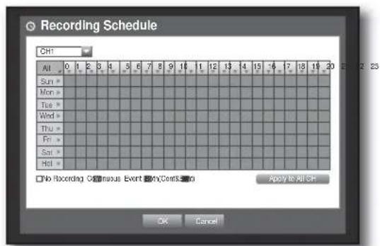 Hanwha SHR-6082 - Recording Schedule - 2