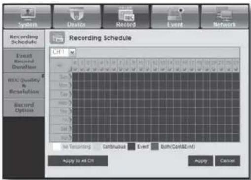 Hanwha SHR-6082 - Recording Schedule - 1