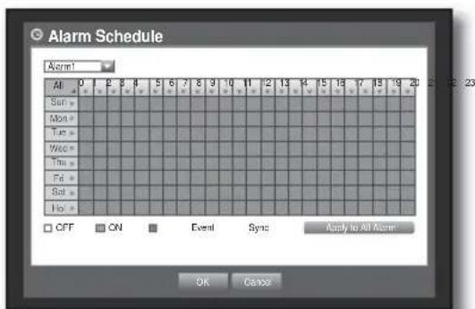 Hanwha SHR-6082 - Alarm Schedule - 2