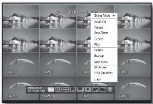 Hanwha SHR-6082 - Live Screen Menu - 2
