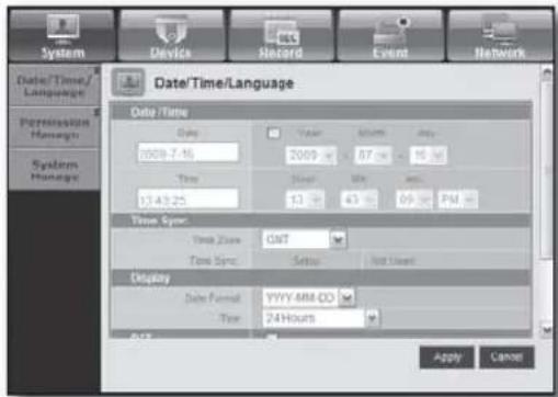 Hanwha SHR-6082 - Date/Time/Language - 1