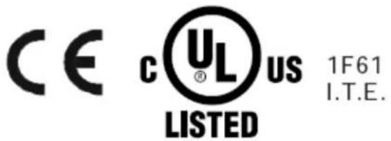 CE cUL us 1F61 LISTED I.T.E.