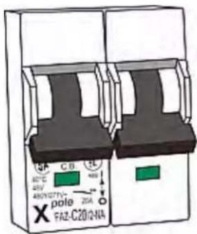 A 80°C 40V 480N277V- pole FAZ-C20/GNA CB 20A