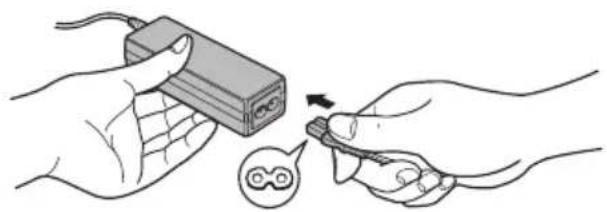 Dynabook Satellite Pro E10 - De netadapter aansluiten - 2