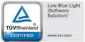 TÜVRheinland® CERTIFIED Low Blue Light (Software Solution) www.tuv.com
