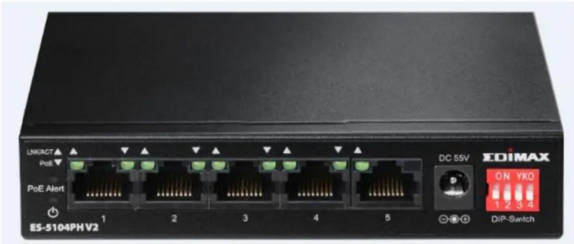 Edimax ES-5104PH V2 - Front Panel: - 1