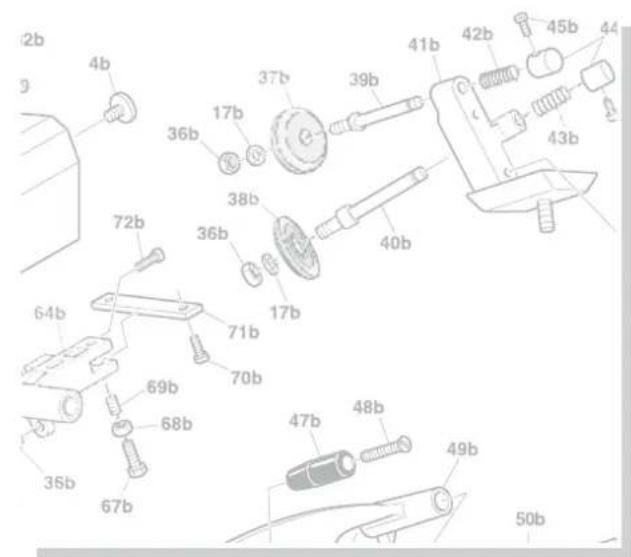 Technical diagram of mechanical components with labeled parts in millimeters