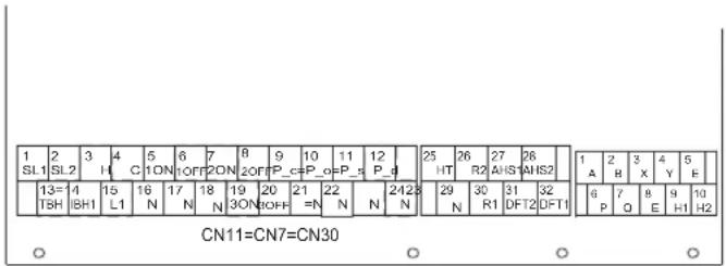 1 SL1 2 SL2 3 H C 4 5 6 7 8 9 10 11 12 25 26 27 28 TSH |BH1 L1 N N N 1ON TOFF 2ON 2OFF P_c=P_o=P_s P_d HT R2 AHS AHS2 13=4 15 16 17 18 19 20 21 =N 22 N N 2428 N 29 30 31 32 CN11=CN7=CN30 A B X Y E 6 P Q E H1 H2