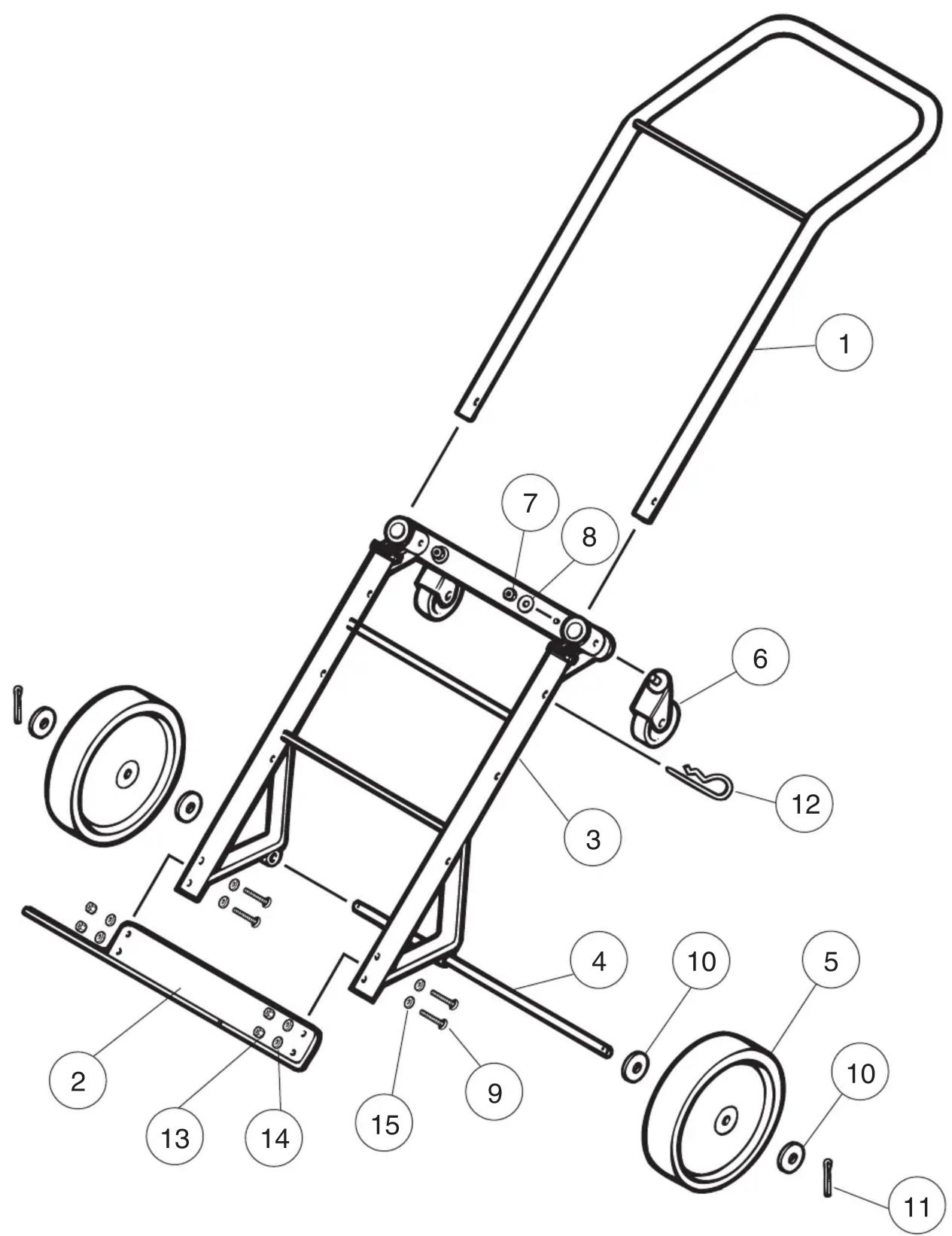 Technical diagram of a mechanical pulley system with numbered components for identification