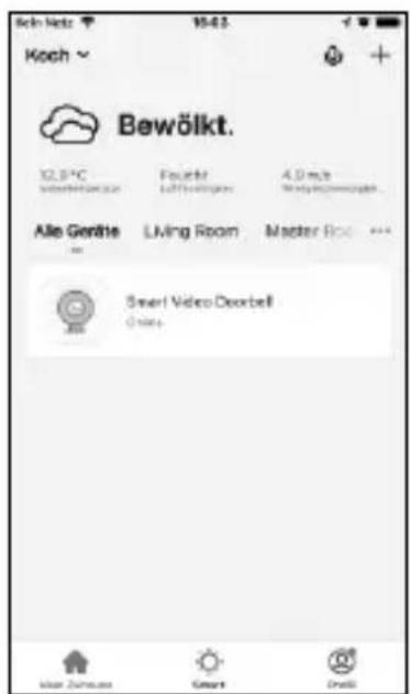 Koch Bewölkt. 12.3°C SmartWindow Fouch!! Left Handlager 4.0 m/s Right Handlager Alle Gentüte Living Room Master Room Smart Video Doorbell Video