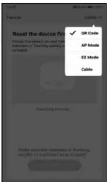 Reset the device first OK Code AP Mode EZ Mode Cable Cancel OK or any that redefined it. Reforming apply on a pick of some items.