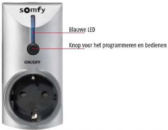somfy ON/OFF Blauwe LED Knop voor het programmeren en bedienen