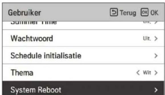 Gebruiker Summer Time Wachtwoord Schedule initialisatie Thema System Reboot