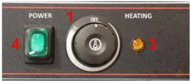 POWER 1 OFF HEATING 4 3