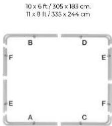 Akrobat Primus Flat 14x10ft - Assembling the frame - 2