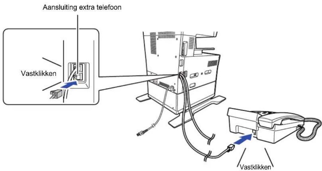 Aansluiting extra telefoon Vastklikken Vastklikken