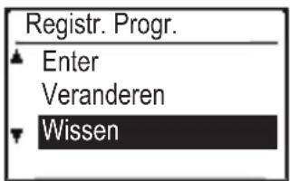 Registr. Progr. ▲ Enter Veranderen ▼ Wissen