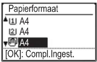 Papierformaat ① A4 ② A4 A4 [OK]: Compl.Ingest.