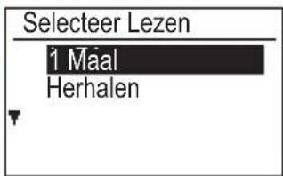 Selecteer Lezen 1 Maal Herhalen
