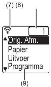 (7) (8) Orig. Afm. Papier Uitvoer Programma (9)