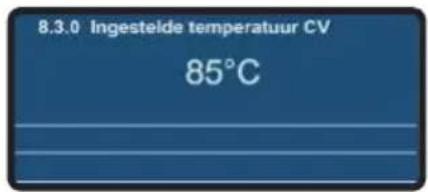 8.3.0 Ingestelde temperatuur CV 85°C