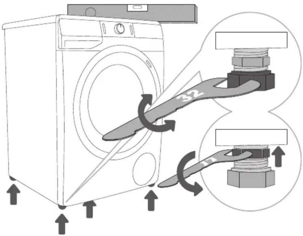 HISENSE WFGE901439VMQ - INSTELLING VAN DE POOTJES VAN DE WASMACHINE - 1