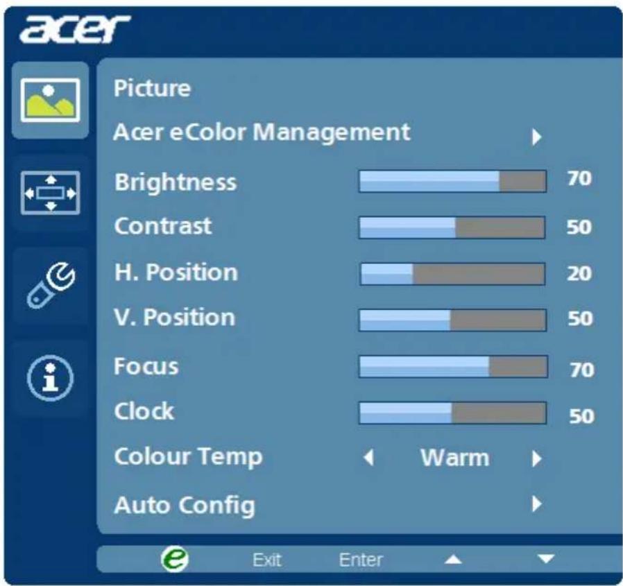 ACER B235HL - De beeldkwaliteit aanpassen - 1