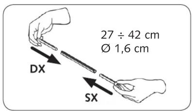 DX SX 27 ÷ 42 cm Ø 1,6 cm