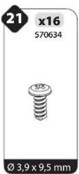 21 x16 570634 Ø 3,9 x 9,5 mm