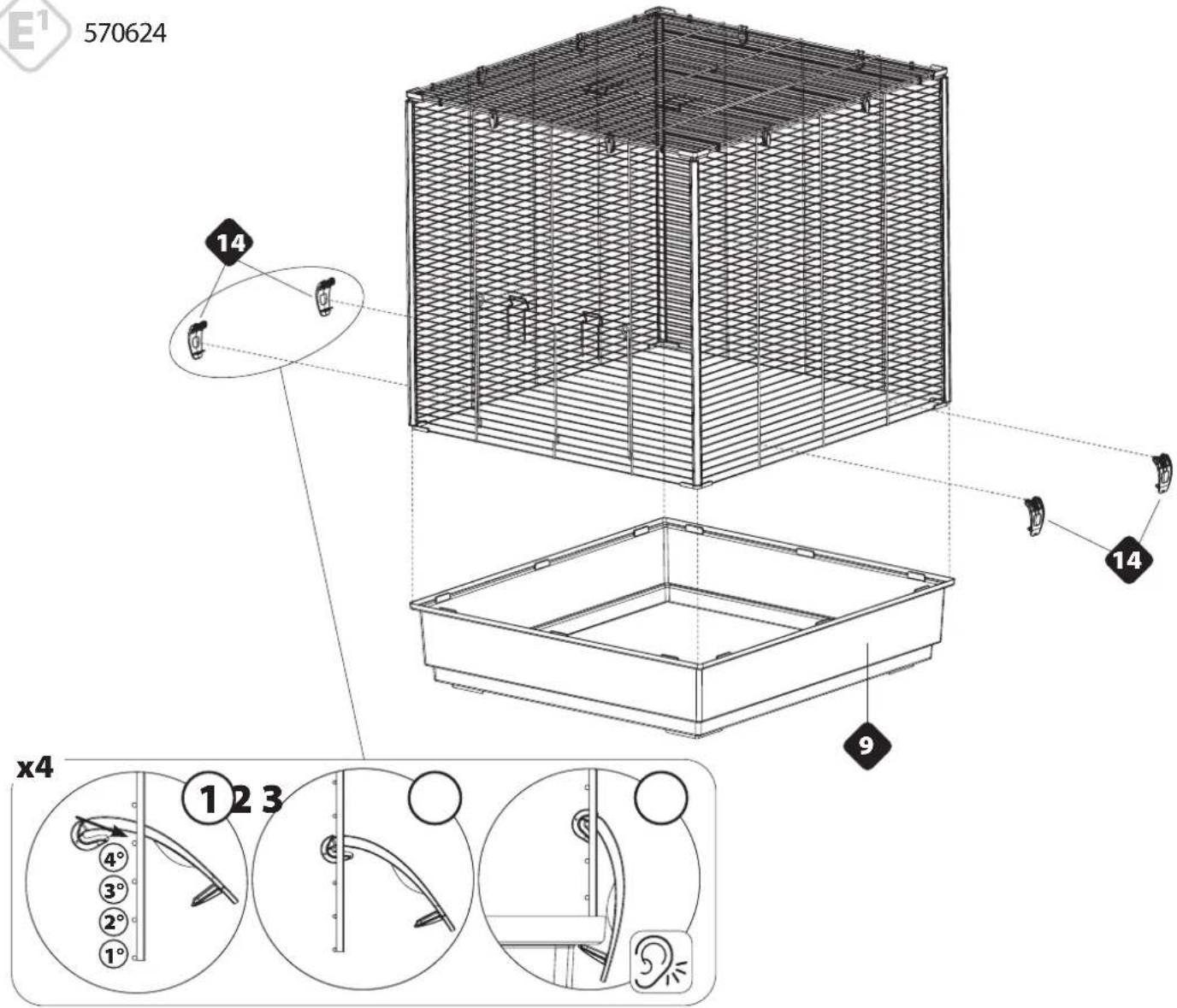 E¹ 570624 14 14 9 x4 ① ② ③ ④° ③° ②° ①°