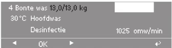 4 Bonte was 13,0/13,0 kg 30°C Hoofdwas Desinfectie 1025 omw/min OK