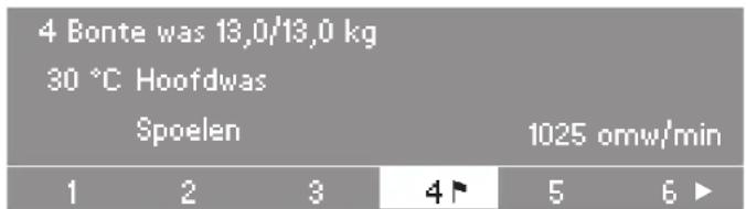 4 Bonte was 13,0/13,0 kg 30 °C Hoofdwas Spoelen 1025 omw/min 1 2 3 4▼ 5 6▼